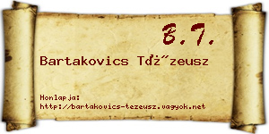 Bartakovics Tézeusz névjegykártya
